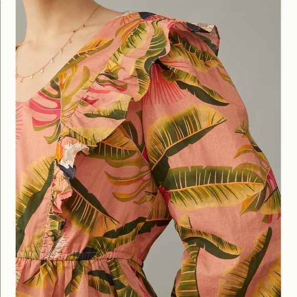 Anthropologie Farm Rio Yasmine ruffled blouse S - Picture 3 of 9